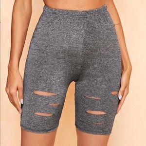 Distressed Biker Shorts